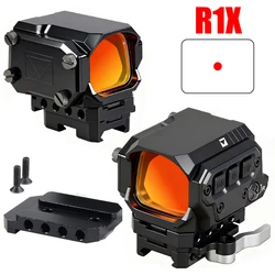 Mira óptica táctica R1X de punto rojo, mira telescópica de caza reflejo holográfico 2MOA con Base de aumento de altura, montaje desmontable rápido