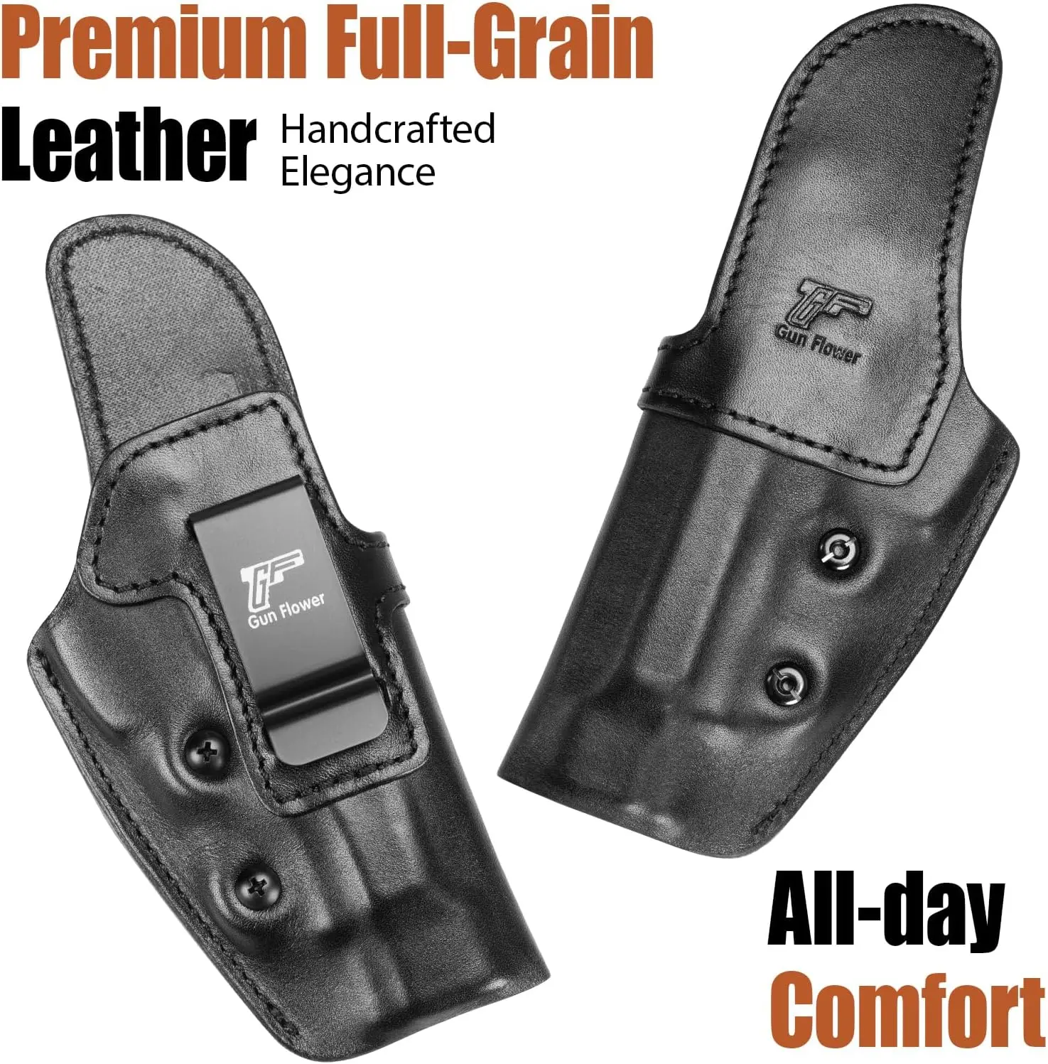 Beretta 92FS funda IWB oculta de cuero negro mano derecha - imagen 5