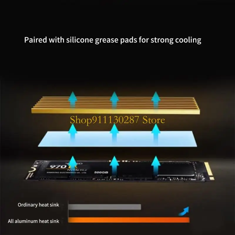 J1HC M.2 2280 SSD Heatsink M.2 NVME Radiador PC PC Radiador Silicona térmica - imagen 2