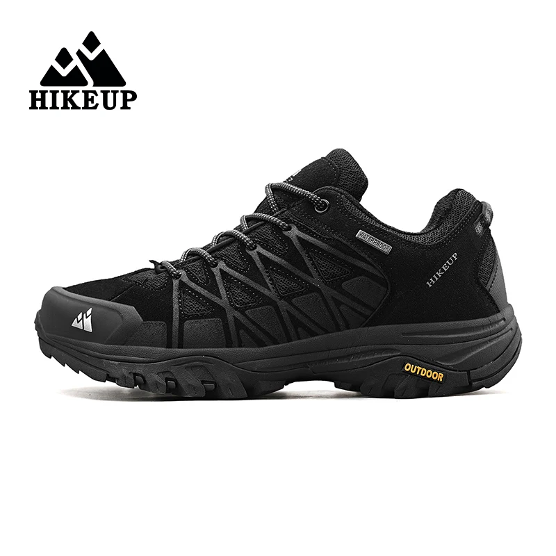 HIKEUP-zapatos de senderismo transpirables para hombre, zapatillas de deporte masculinas con cordones, amortiguación, escalada al aire libre, turismo, novedad - imagen 4