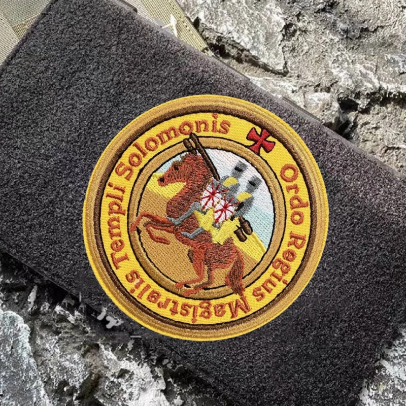 Parche de caballeros TEMPLAR, insignia bordada de moral táctica, gancho y Loo, brazalete militar, mochila, pegatinas decorativas para ropa - imagen 3