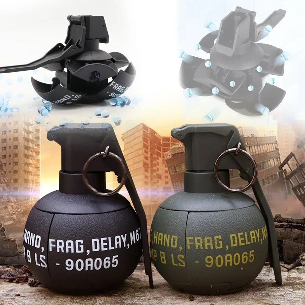 FM67 Airsoft Paintball Granada de juguete, anillo de tracción táctico, granadas de mano, modelo Dunny, bola de Gel recargable, explosión, granada reutilizable - imagen 2