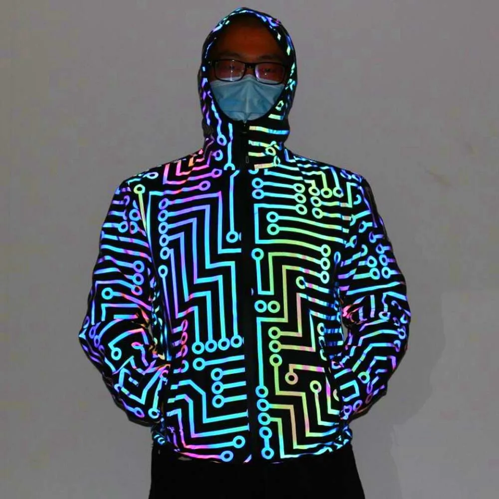 Chaqueta técnica reflectante exterior – Estampado circuito