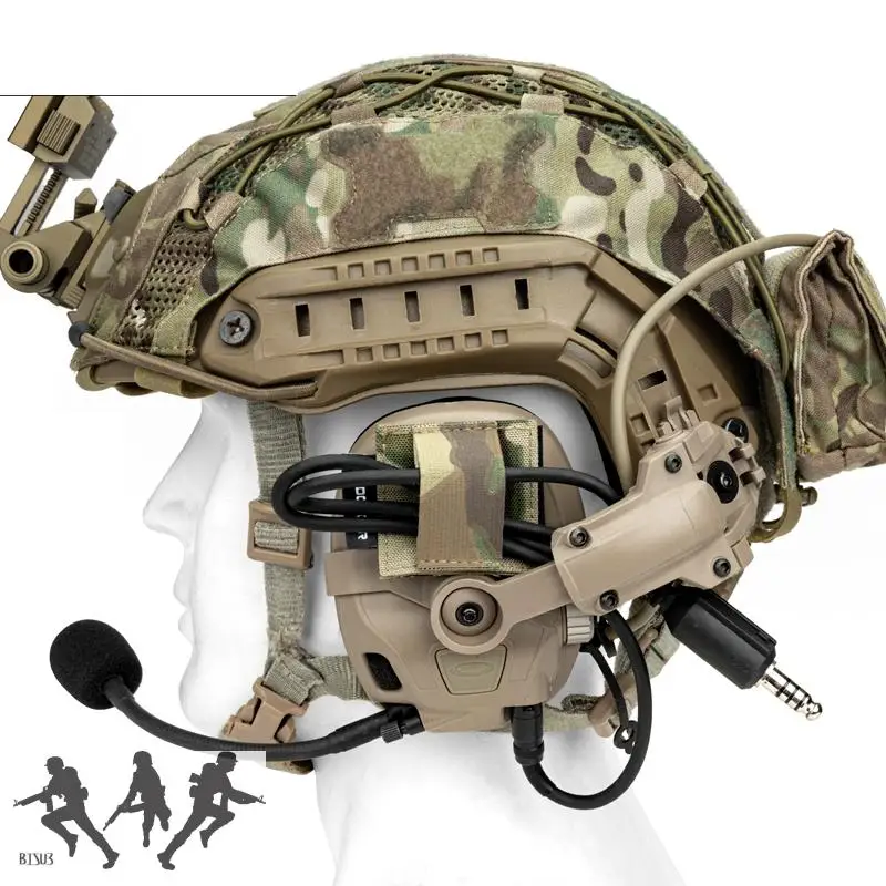 Arnés de cables NVG para casco de caza y Airsoft, equipo táctico de 2 piezas, tipo Paster, para auriculares, intercomunicador - imagen 4