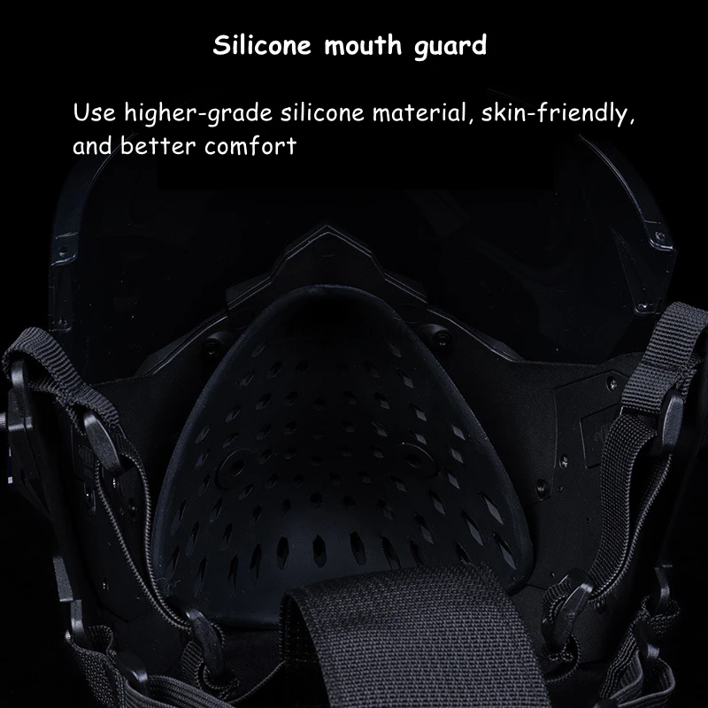 Máscara Airsoft, lente antiniebla desmontable, deportes de motocicleta, máscaras faciales completas Cyberpunk, máscara facial táctica para Paintball, caza, CS - imagen 5
