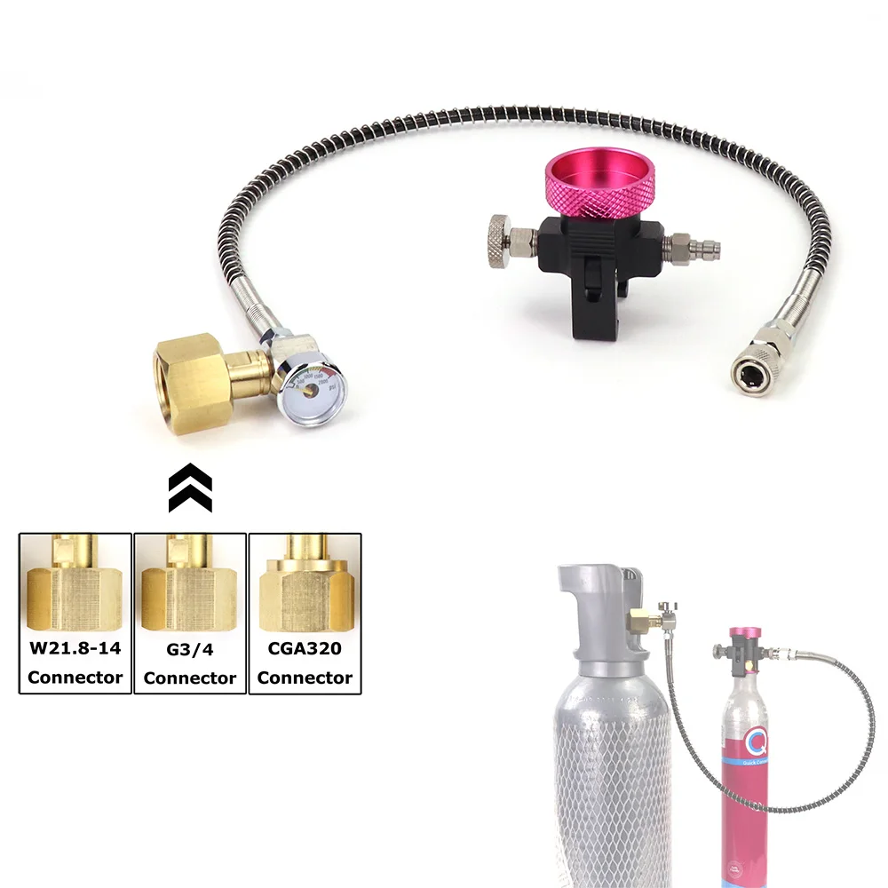 Adaptador de recarga de cilindro de Co2 rosa de conexión rápida de Soda, estación de llenado compatible con cilindro rosa artístico Sodastream Terra DUO