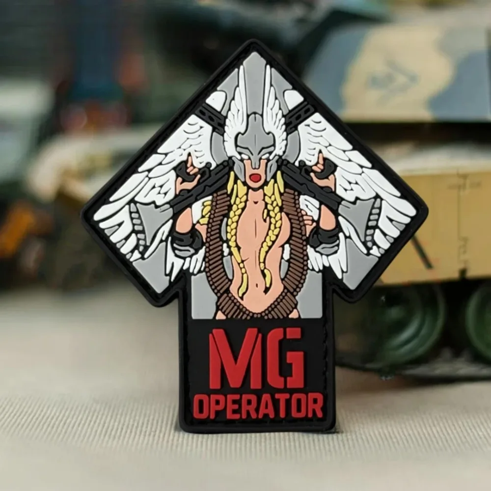 Parche táctico Angel Operator Girl Morale, parches de gancho y bucle de PVC para ropa, brazalete militar táctico, pegatina para mochila - imagen 4