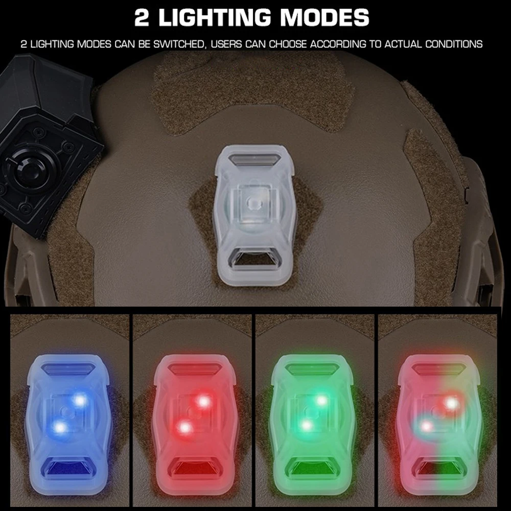 Luz para casco NANO, 2 modos para motocicleta, ciclismo, caza, pesca, lámpara de señal LED, lámparas tácticas de identificación IR, chaleco MOLLE, equipo - imagen 3