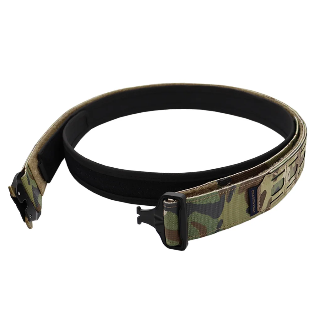Cinturón de combate táctico VULPO, sistema Molle de corte láser, cinturón con hebilla de liberación rápida, cinturón de caza Airsoft para hombre, duradero de dos capas - imagen 4