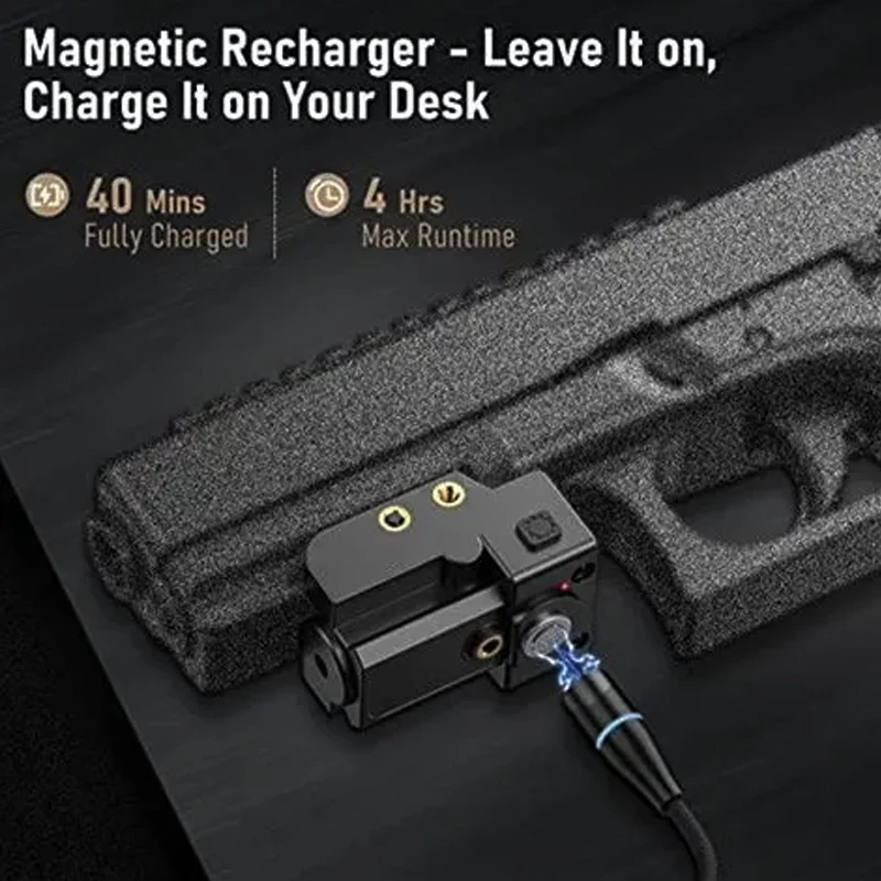 Láser táctico tricolor recargable USB magnético bajo perfil Airsoft - imagen 3