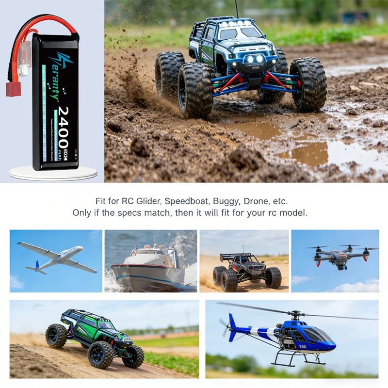 Batería LiPo 2S 2400mAh 50C XT60 Dron FPV RC - imagen 4