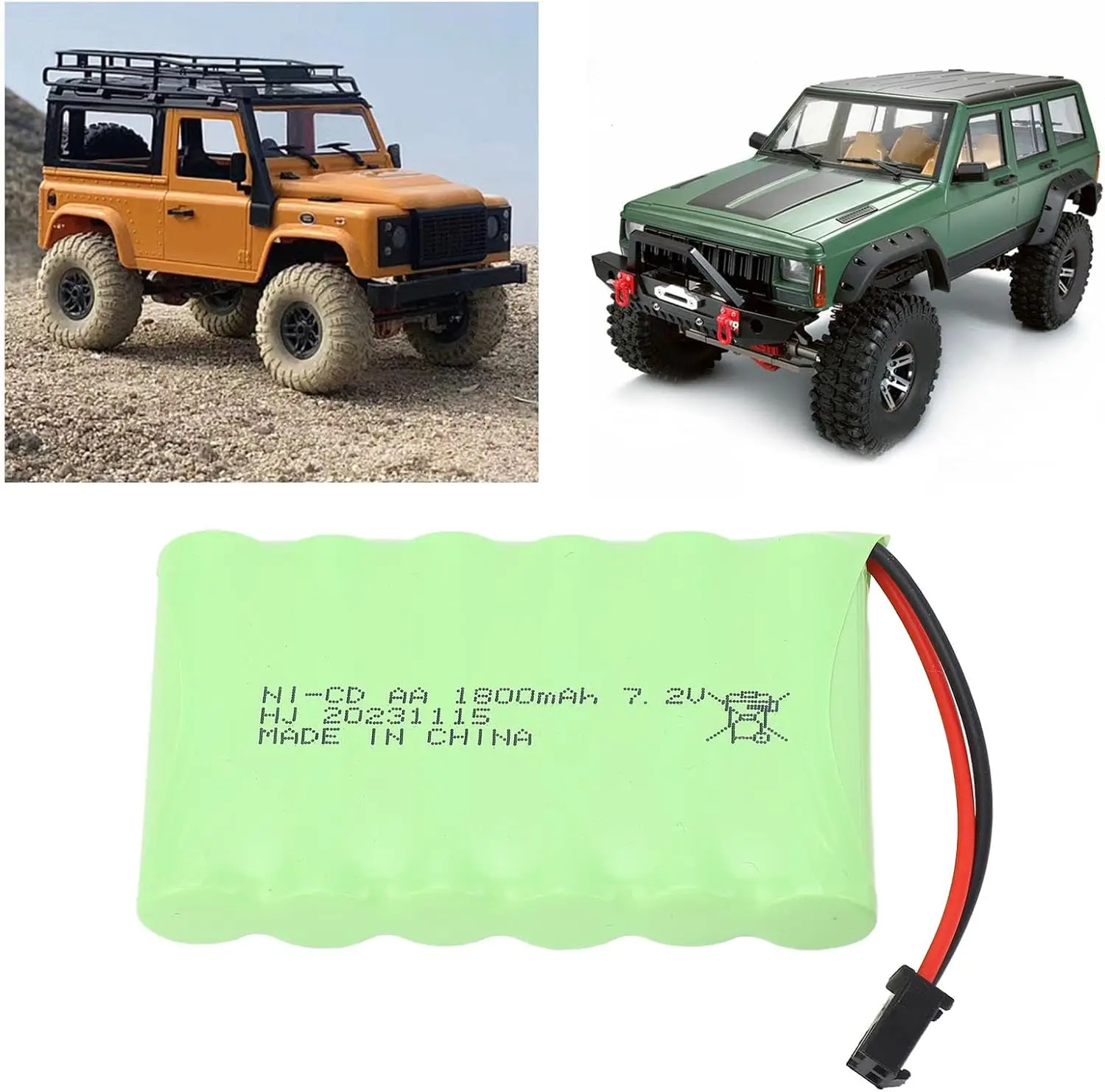 7,2 V 1800mAh Ni-CD AA batería de litio recargable SM-2P enchufe para RC juguete coche barco pistola tanque camión trenes RC modelo de juguete - imagen 5