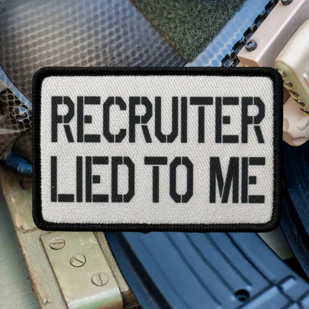 Parche Recriitador Lied To Me, insignia de moral táctica, pegatina de mochila personalizada del ejército militar, parches de gancho y bucle impresos para ropa - imagen 2