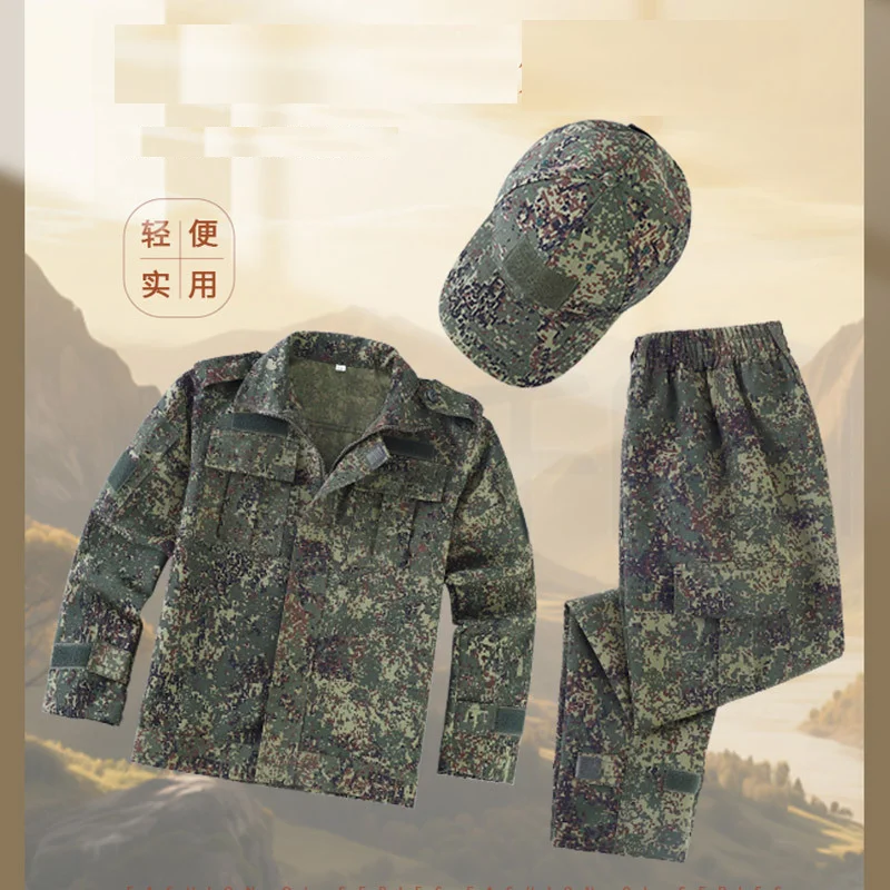 Traje táctico de camuflaje EMR para niños, uniforme, ropa, chaqueta de caza de Paintball Airsoft, pantalón, abrigo, pantalones/gorra de béisbol, sombrero - imagen 2
