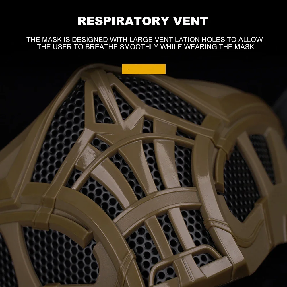 Máscara táctica de media cara para Paintball Airsoft, máscara protectora de escorpión, diseño interior de silicona, máscaras transpirables para Cosplay y Halloween - imagen 3