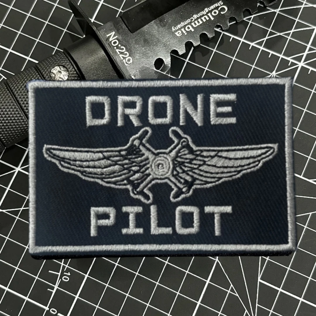 DRONE PILOT-insignia de moral táctica divertida, parches bordados de gancho y bucle para ropa, brazalete del ejército militar, pegatina para mochila - imagen 4
