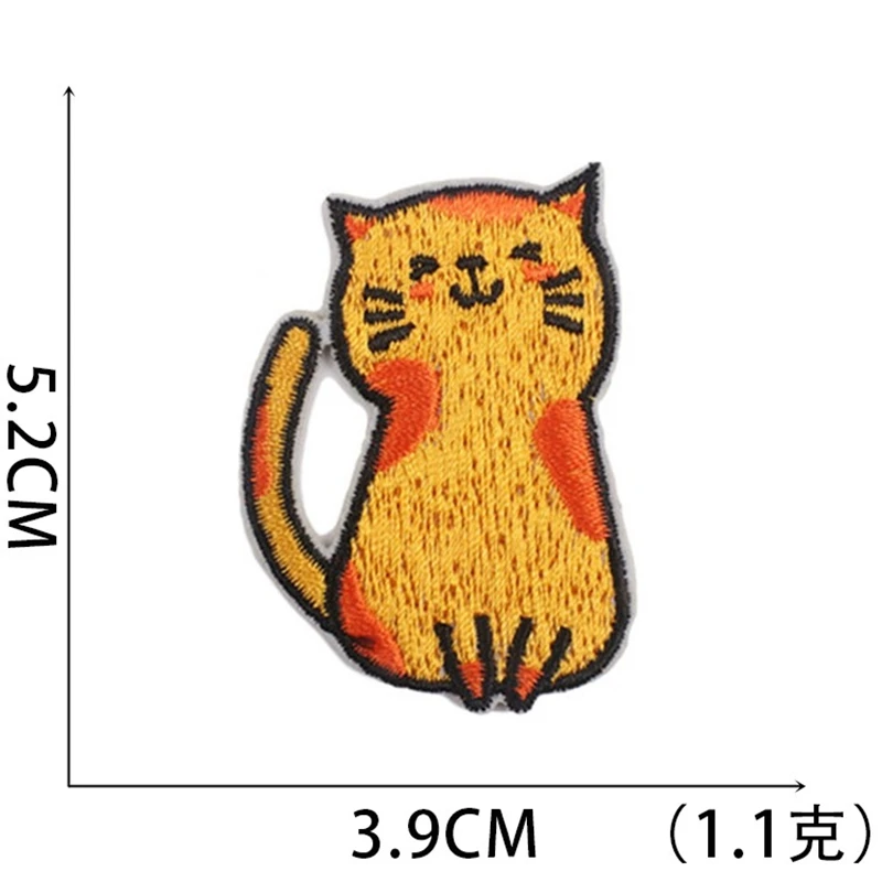 Parches de planchado bordados de familia de gatos, etiquetas bordadas, parche diy de gatito de dibujos animados, insignias de decoración de ropa - imagen 2