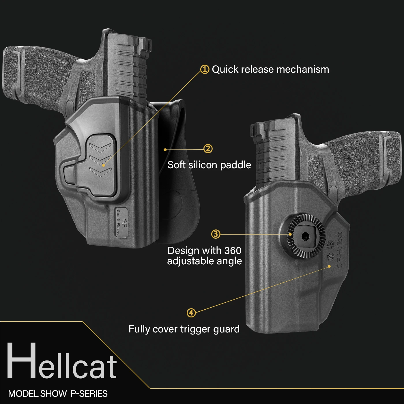 Sólo para Springfield Hellcat 9mm 3 "microcompacto, funda de transporte para cinturilla exterior, bolsa táctica de paleta OB, mano derecha - imagen 3