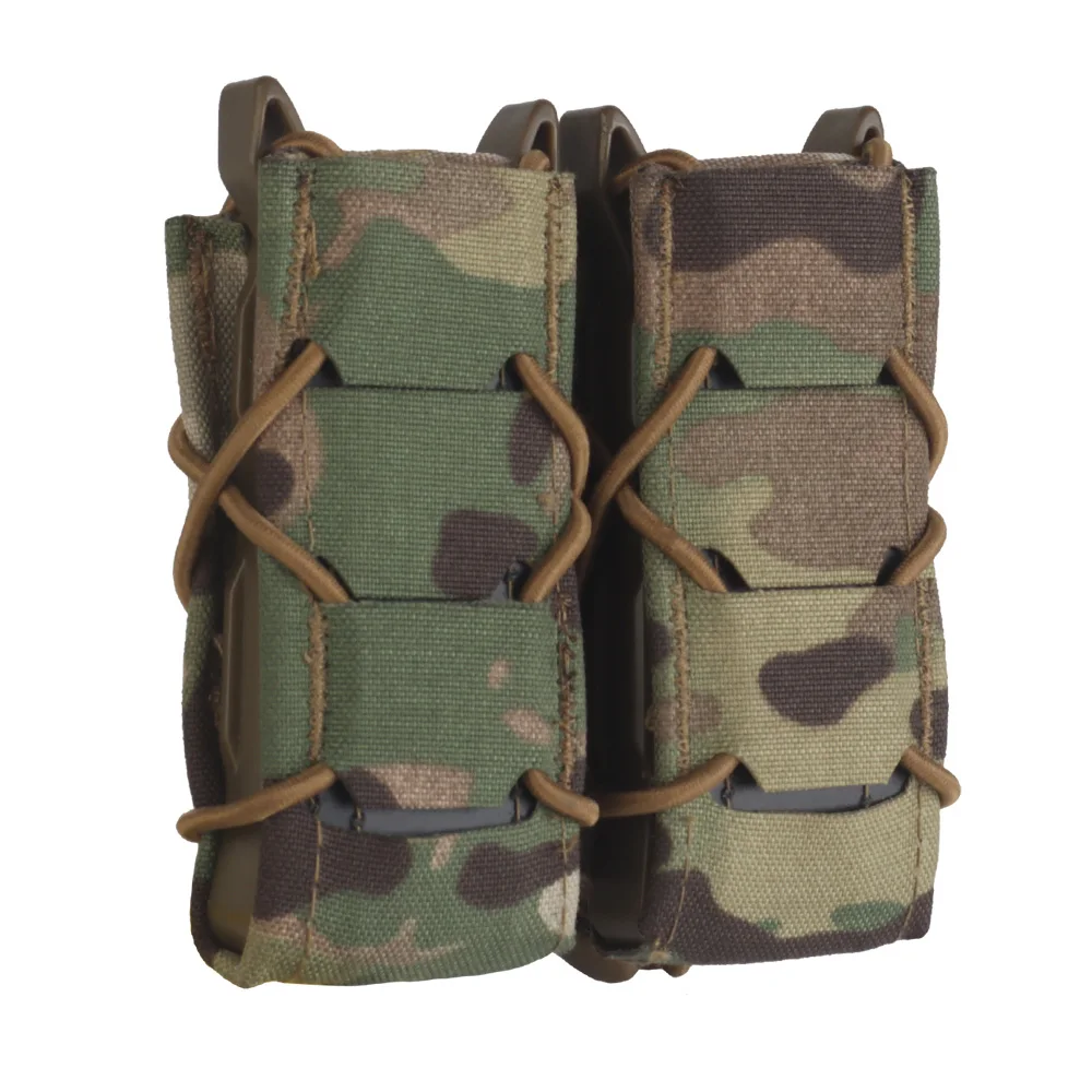 Bolsa doble para revistas de 2. a generación, 9mm, bolsa táctica Molle para revistas, caza, Airsoft. 45 bolsas para pistola Mag, soporte Universal - imagen 3
