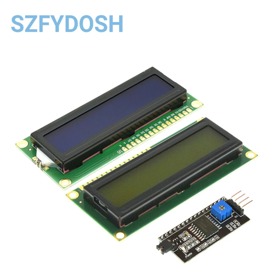 Módulo LCD LCD1602 1602 pantalla azul/amarilla verde pantalla LCD de 16x2 caracteres PCF8574T PCF8574 interfaz IIC I2C 5V para Arduino - imagen 3