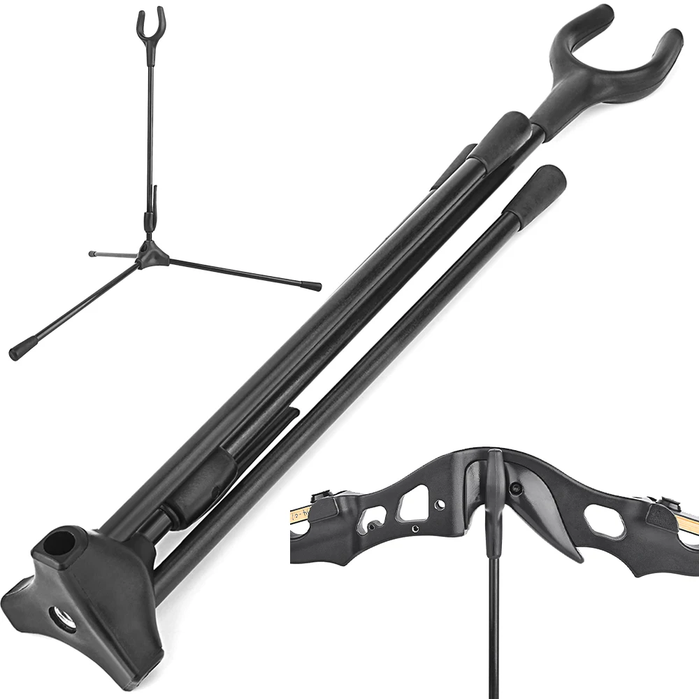 Soporte de arco plegable desmontable portátil, 1 unidad, diseño de estante para patadas de arcos recurvos para tiro con arco, arco recurvo, deportes al aire libre, tiro y caza
