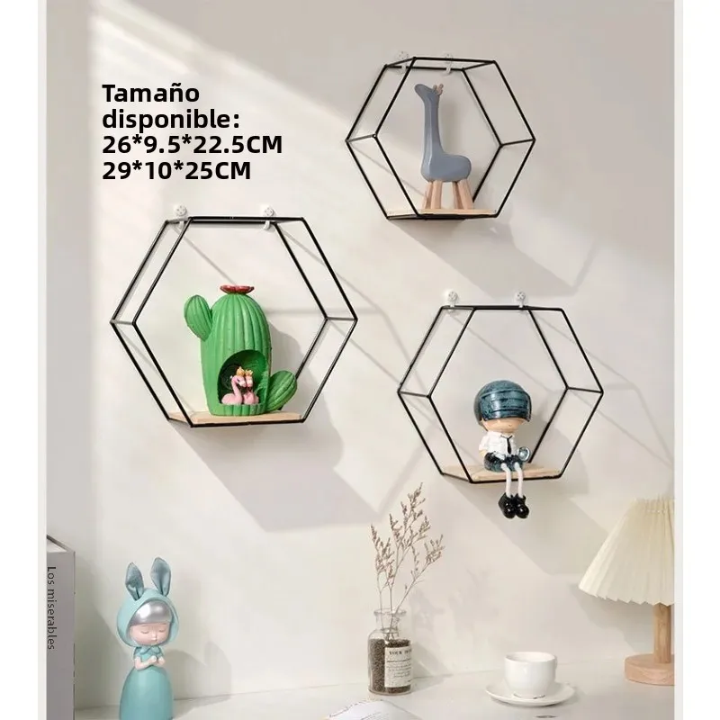Estante colgante de pared estilo nórdico en hierro forjado - imagen 2