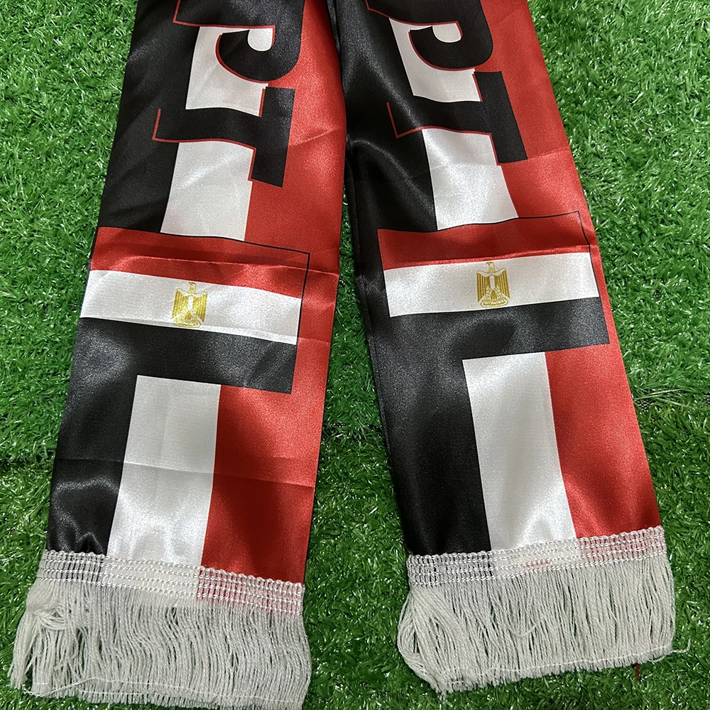 Sky Flag Bufanda Bandera Egipto 2026 Satén con Borlas Fútbol - imagen 2