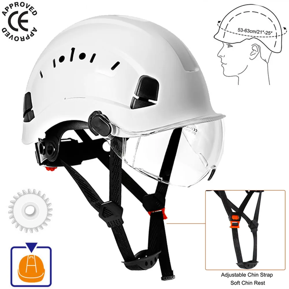 Casco de seguridad, gafas, casco duro de construcción para escalada, casco protector para montar, cascos de rescate para trabajo al aire libre, gorro de trabajo ABS - imagen 2