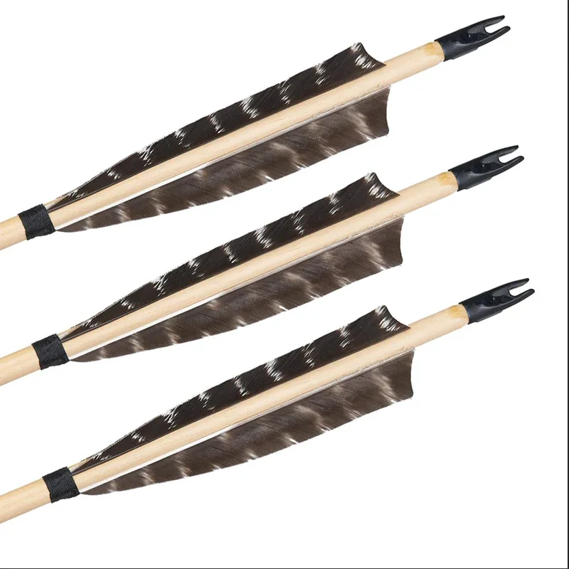 12 24 36 Uds pluma de pavo verdadera remeras 4 pulgadas 5 pulgadas flecha de ala derecha paletas de plumas para flechas de carbono de bambú de madera - imagen 5