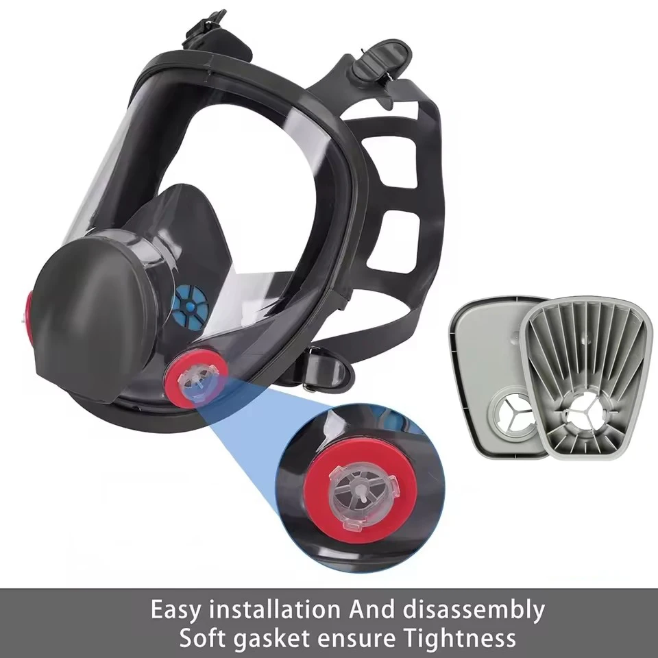 Mascarilla antipolvo 6800, respirador facial completo con filtros de partículas 5N11, juego 503 para trabajo Industrial, pintura en aerosol, molienda de decoración - imagen 3