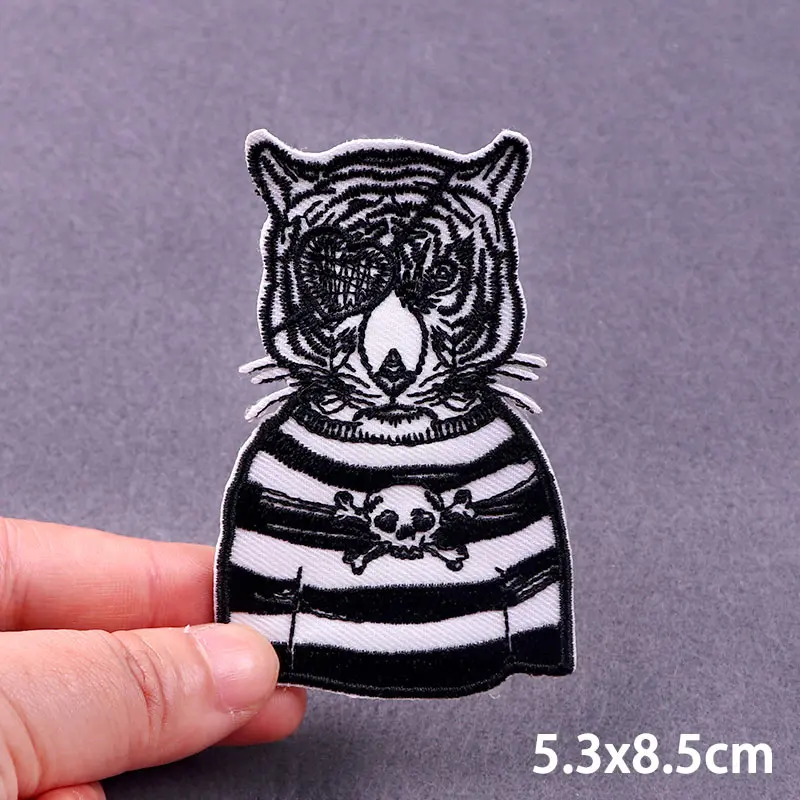 Parches bordados de leopardo y tigre para planchar en la ropa, pegatinas de animales, apliques de costura, parche Fusible - imagen 5