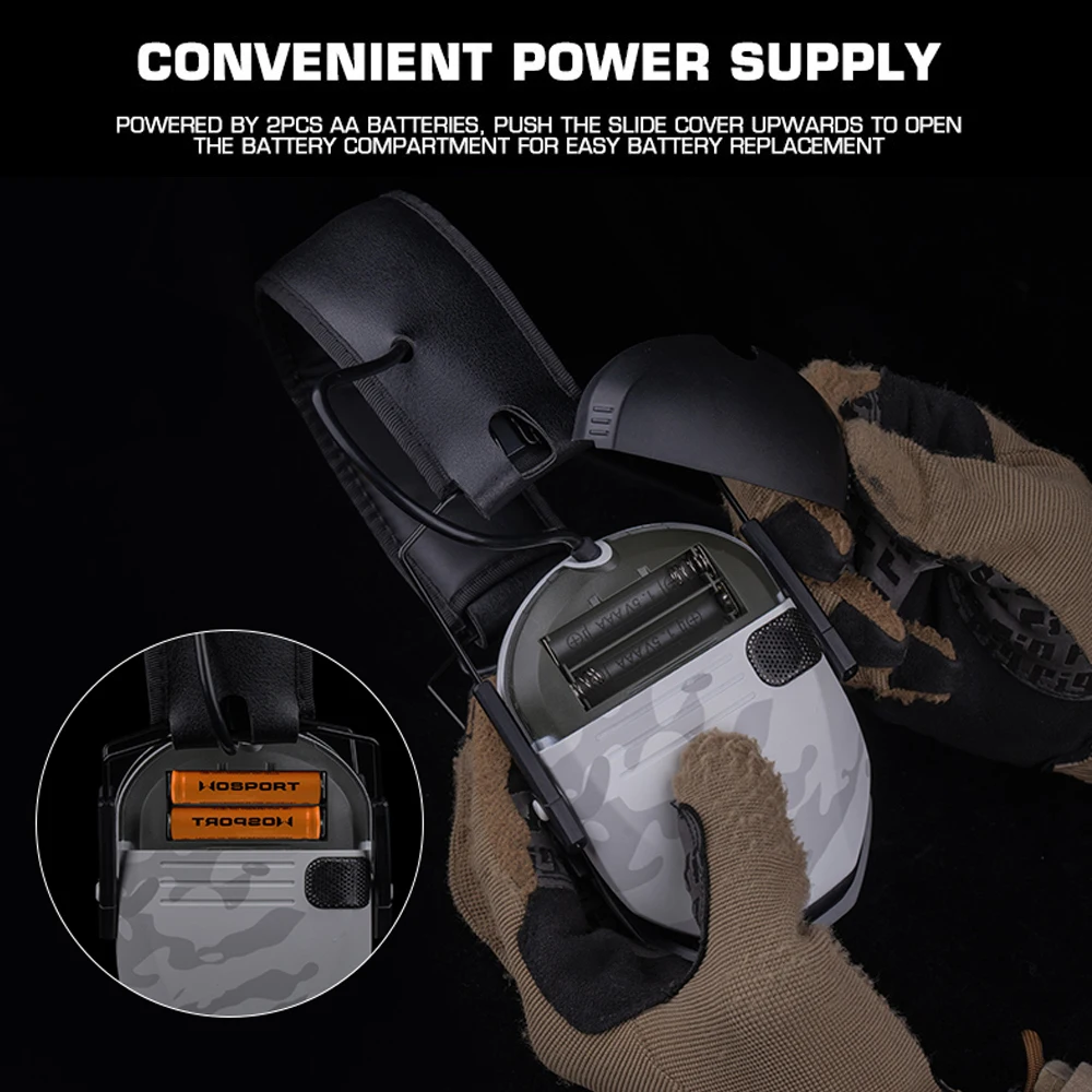 Auriculares electrónicos tácticos para disparar, reducción de ruido múltiple, ajuste de caza, juegos Airsoft, protección auditiva, enchufe de 3,5mm - imagen 4