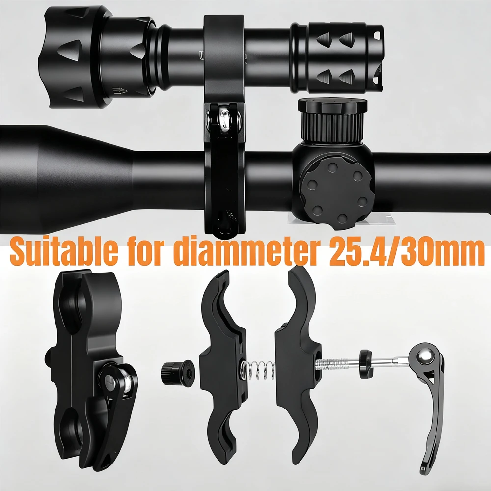 Qucik liberación linterna alcance montaje QD montaje linterna soporte abrazadera alcance Clip soporte caza arma accesorio - imagen 4