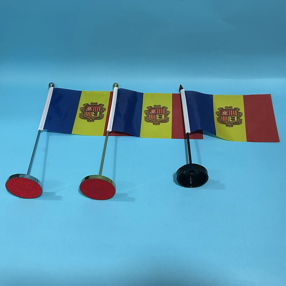 Bandera nacional de Andorra tamaño escritorio – Oficina poliéster - imagen 2