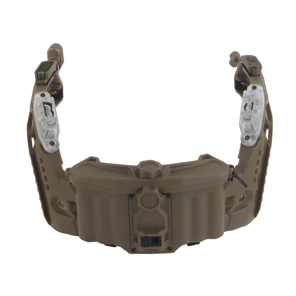 Casco táctico rápido, riel de arco Modular, conjunto integrado con caja de batería, luz IR, linterna LED, equipo de casco con luz de doble señal