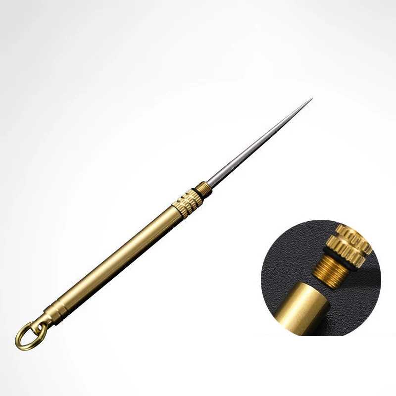 Palillo de dientes de bolsillo para exteriores, Mini palillo de dientes portátil EDC de titanio, tenedor de fruta, herramienta de Camping, tubo de palillo de dientes más duradero que el hilo dental