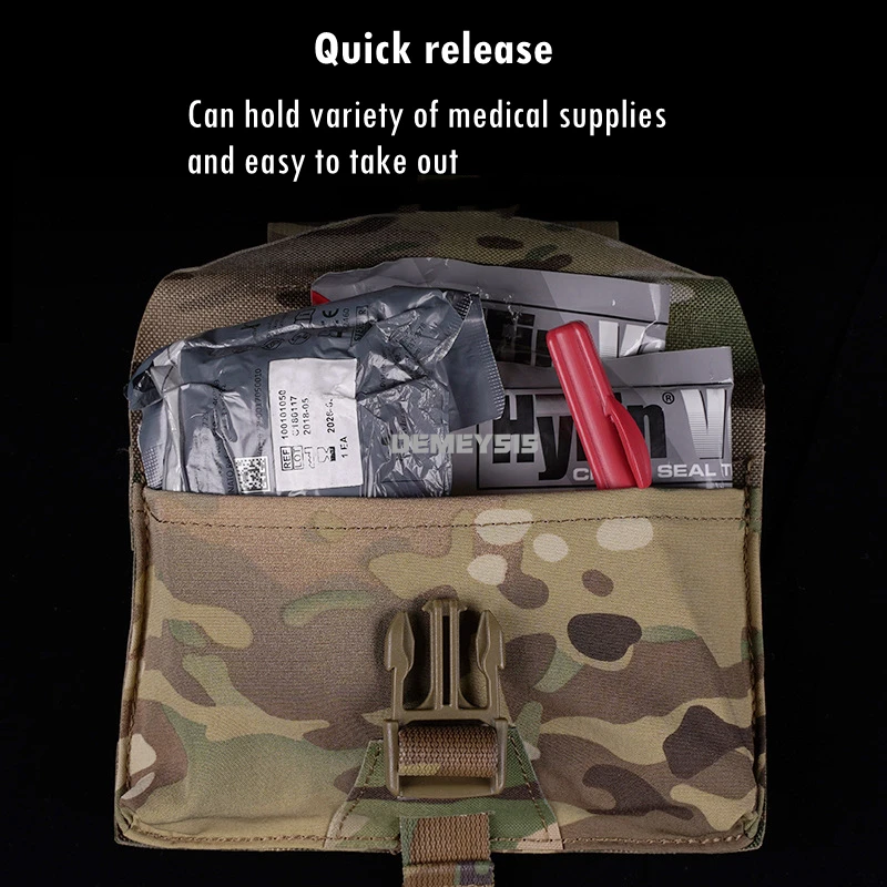 Kit médico táctico portátil para caza, senderismo, Camping, deporte, supervivencia, EDC, riñonera MOLLE, Kits de entrenamiento de primeros auxilios - imagen 5