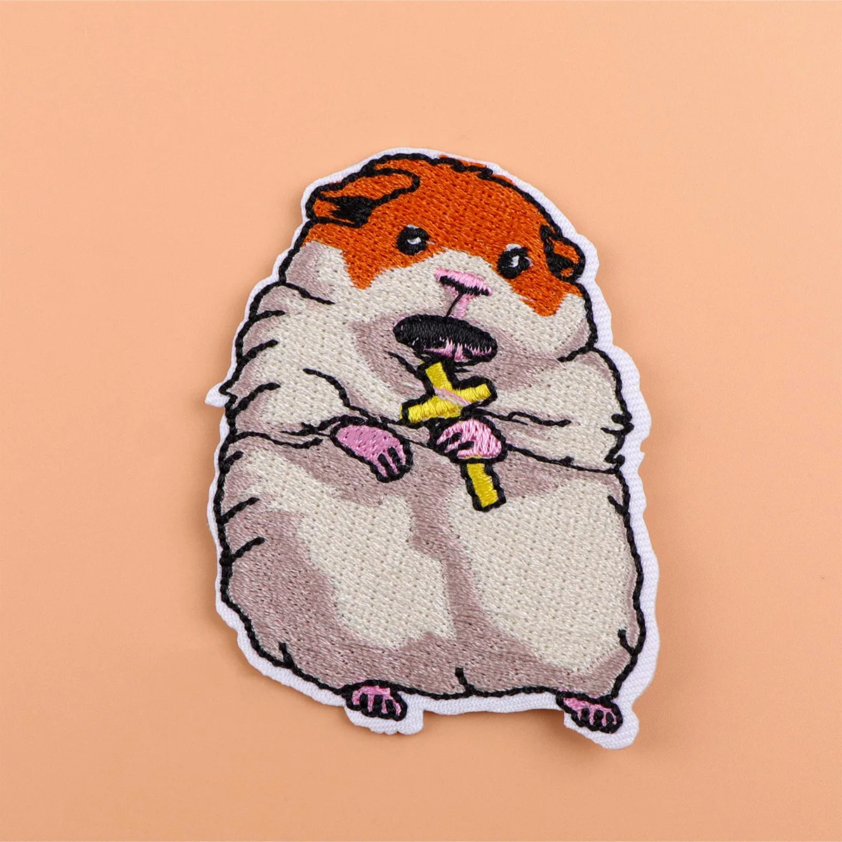 Parche bordado de hámster cruzado bonito, parches termoadhesivos de animales de dibujos animados para planchar para ropa, insignias para coser DIY - imagen 3