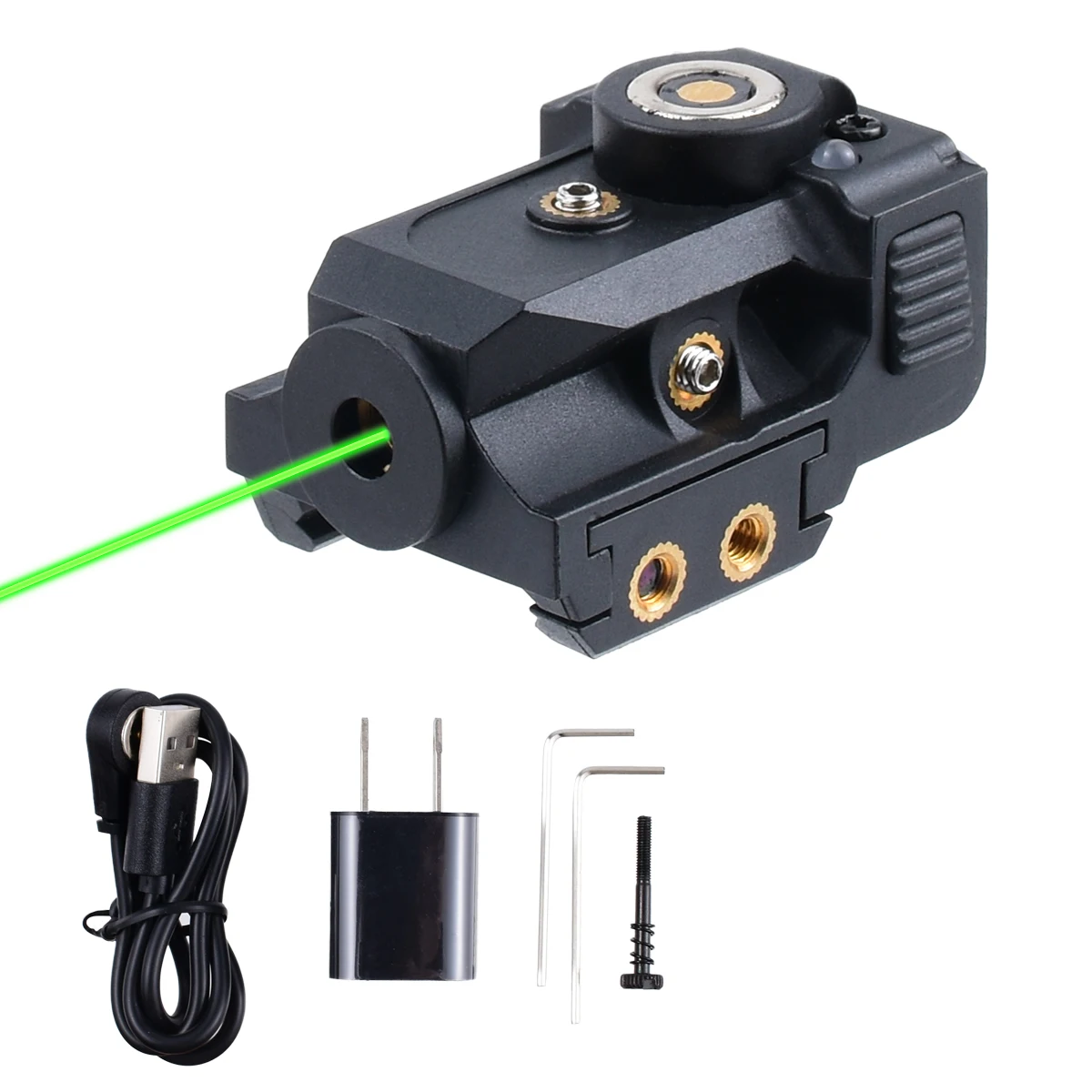 USB verde la-ser para Glock 43X 19 G43X MOS rojo la-ser mira magnética recargable para pistola Picatinny compacto de perfil bajo - imagen 5