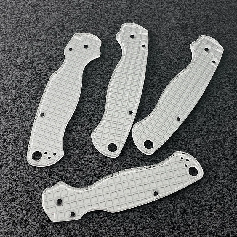 Parches de básculas con mango de cuchillo plegable acrílico, 1 par, para cuchillos originales Para2 C81, Material de parche hecho a medida, accesorios DIY - imagen 4