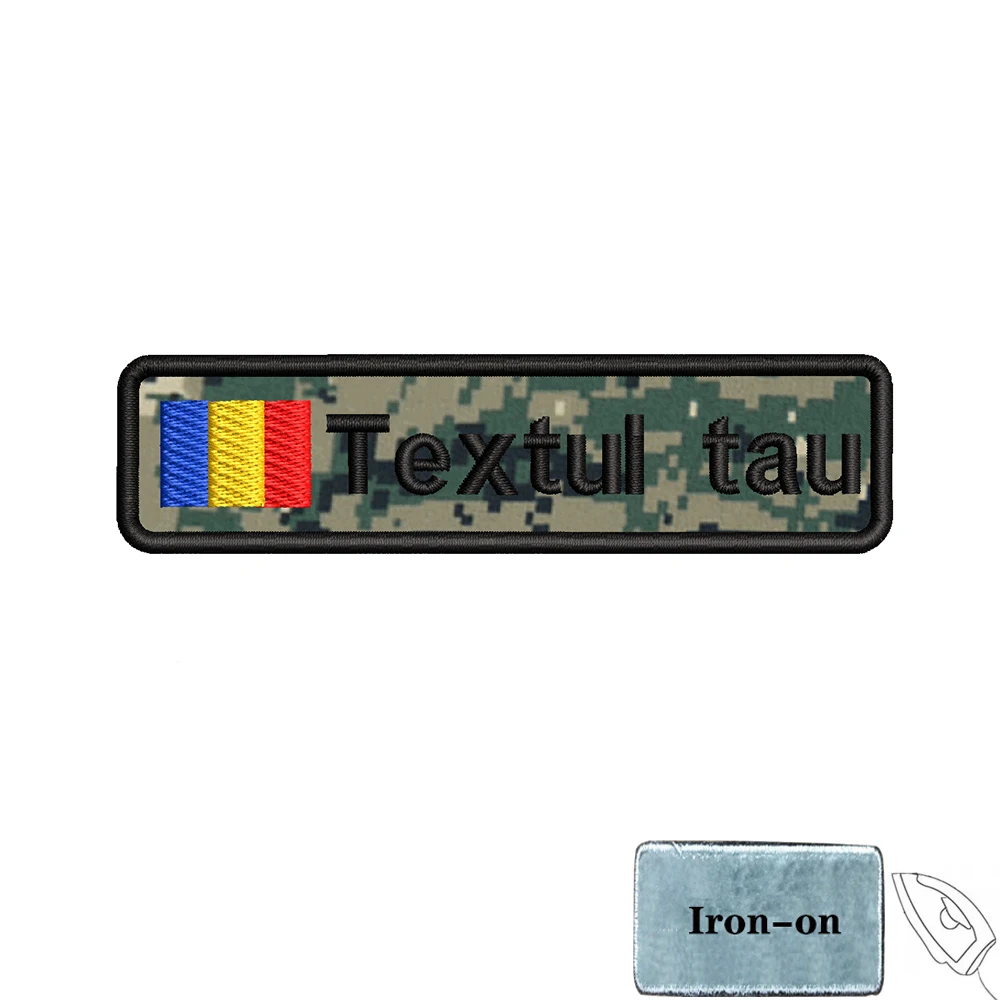 Parche de bandera con nombre personalizado, insignia de rayas, lazo de hierro o gancho, Camuflaje, 10cm x 2,5 cm, 1 unidad - imagen 4