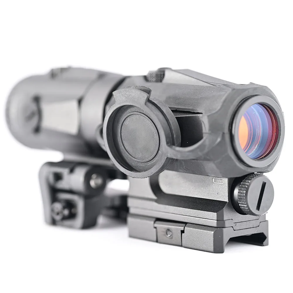 Lupas ópticas tácticas 3x con reflejo holográfico, Combo de colimador de punto rojo 1x para caza, mira telescópica Airsoft - imagen 4
