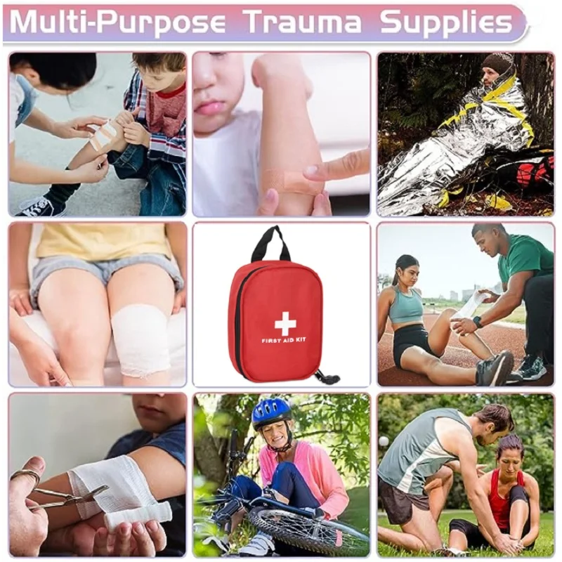 Kit de primeros auxilios familiar portátil, viaje al aire libre, Camping, medicina, Kit de supervivencia de emergencia, almacenamiento en capas, bolsa de primeros auxilios - imagen 4