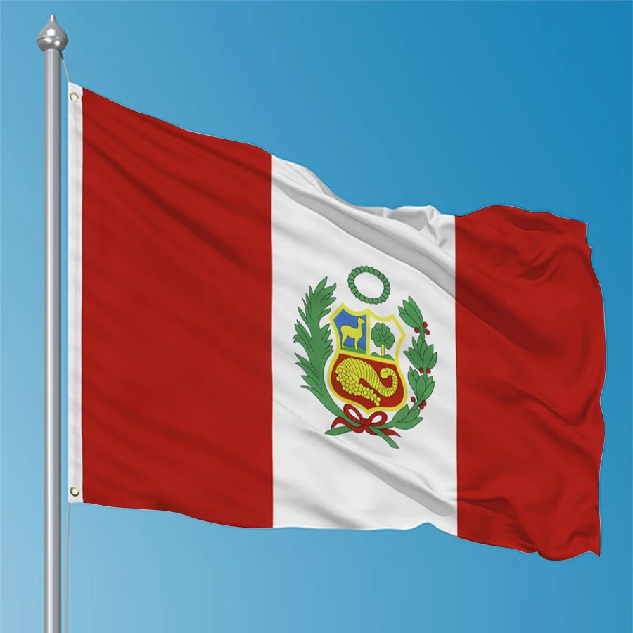 Bandera de Perú de 90x150cm, banderas de PE Perú, decoración impresa de poliéster, tapiz de pancarta - imagen 2
