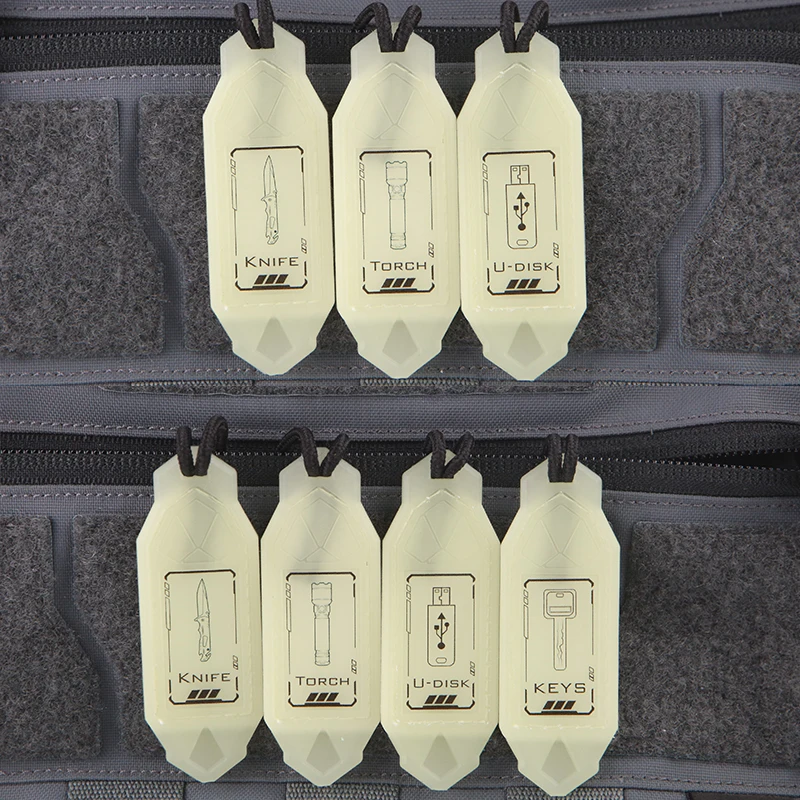 Parche luminoso de TPU con mango de tracción, 7 estilos, mochila táctica, cola funcional EDC, cuchillo de disco en U, tijeras, tarjetas, alicates de antorcha para bolsa - imagen 2