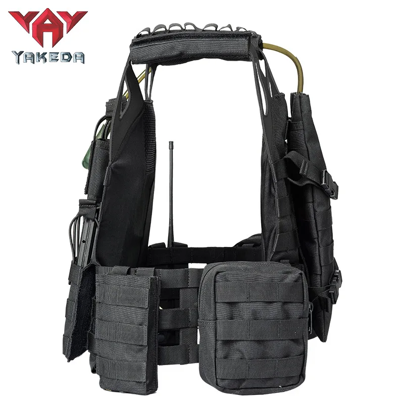 Chaleco táctico YAKEDA con bolsa de agua portátil Molle Airsoft CS chaqueta protectora ajustable de combate - imagen 5