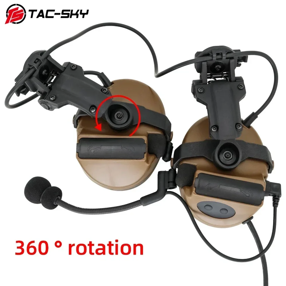 TS TAC-SKY COMTA II ARCRail Mount Headset con U94 PTT y diadema Comta, auriculares tácticos con captación con cancelación de ruido C2 - imagen 2