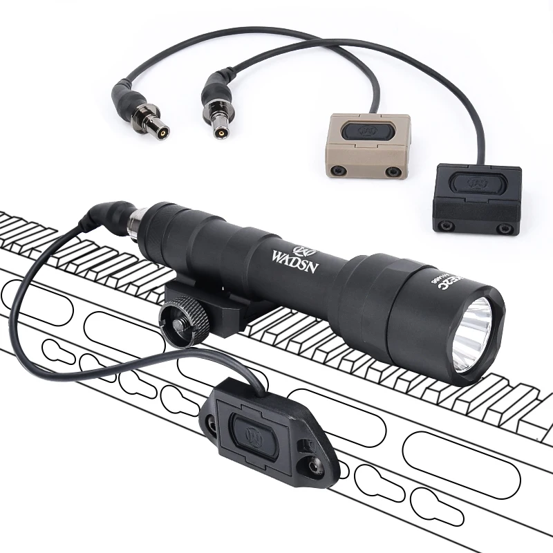 WADSN M600 M600U linterna táctica 800 lúmenes luz LED blanca interruptor de presión para 20mm Rail caza arma Airsoft Accesorios - imagen 5