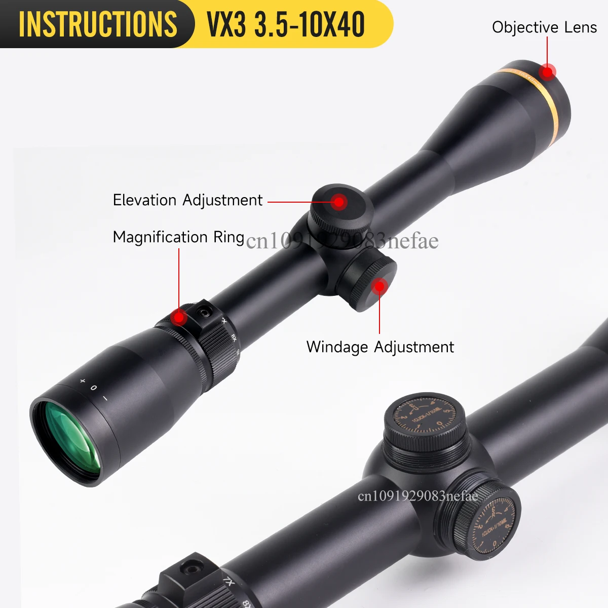 VX-3 3,5-10X40 6-24x50 3,5-10X50E óptica táctica profesional mira Ar15 Airsoft Rifle alcance colimador 11mm/20mm carril - imagen 2