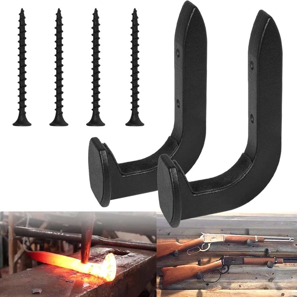 Soporte para Rifle y pistola, gancho para colgar escopeta, soporte de almacenamiento para Rifles, montaje en pared, decoración de pared para escopeta, accesorio de caza, 2 uds.